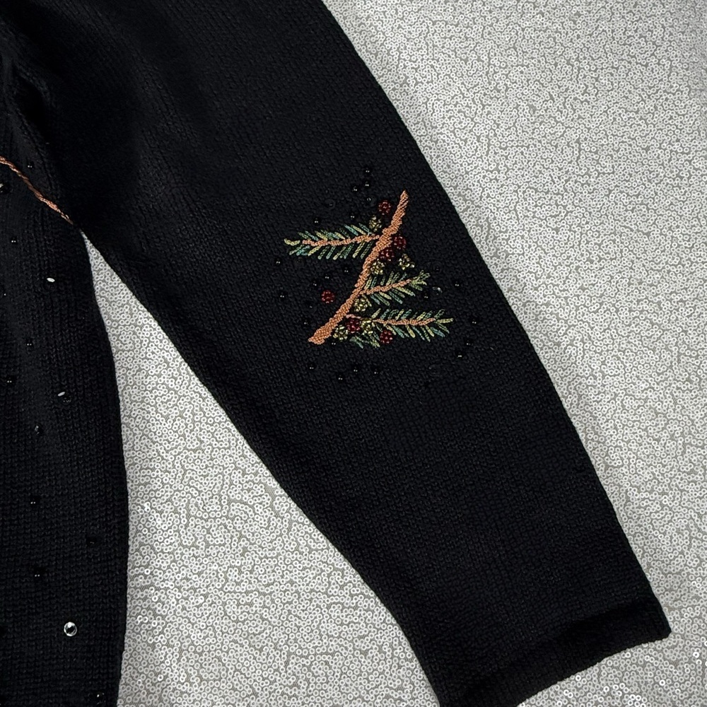 Heirloom Collectibles Christmas Cardinal Embellished Sweater Cardigan XL - Picture 9 of 10